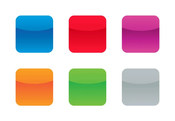 Leere App Icon Set Quadratische Tasten Sammlung Glänzende Icon Hintergrund — Stockvektor