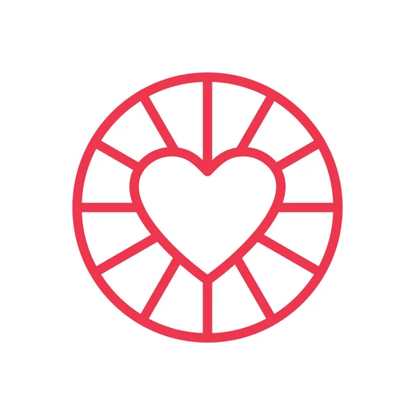 Abstract Heart Logo Circle Shape Icon Love Symbol Line Art — Stock Vector