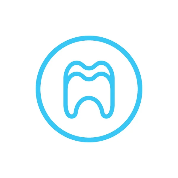 牙科标识矢量模板 牙齿图标在直线艺术风格 — 图库矢量图片