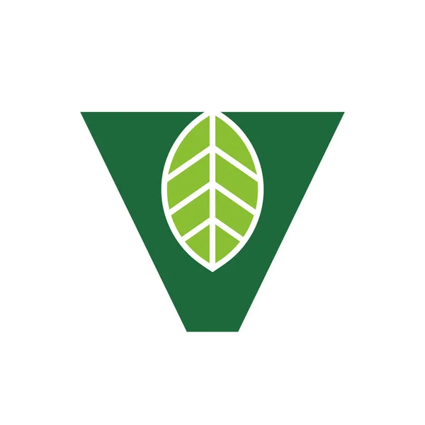 Buchstabe Blatt Logo Symbol Design Vorlage — Stockvektor