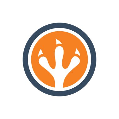 Tavuk Pençesi logo simgesi tasarımı, vektör illüstrasyonu