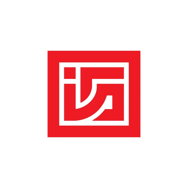 Initial Letter Monogram Logo Square Shape Typography Logo Vector Illustration — ストックベクタ
