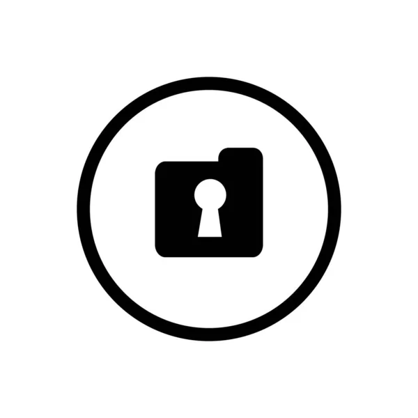 Folder Keyhole Logo Design Secret Document Icon Folder Lock Symbol — Vector de stock