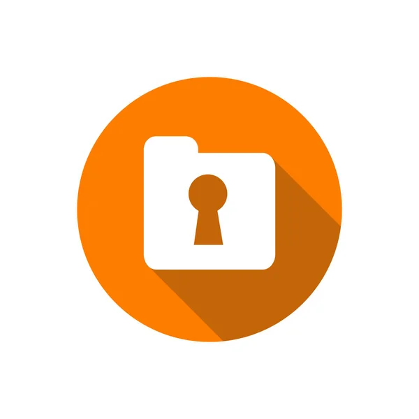 Folder Keyhole Logo Icon Design Template Secret Document Logo Locked — Stock Vector