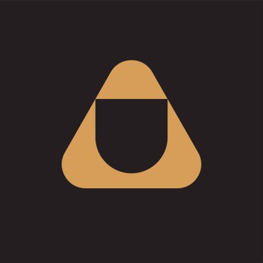 Soyut üçgen logo tasarım şablon elemanları, siyah arkaplan üzerinde izole