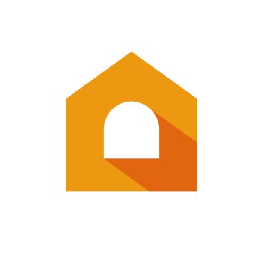 Basit ev logosu tasarım şablonu, ev logosu vektörü, düz tasarım resimleme