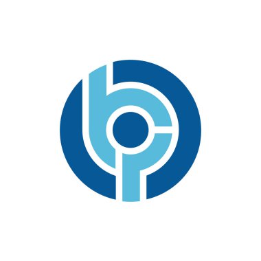 İlk harf PB veya BP logo simgesi tasarımı, daire şekli logo vektörü