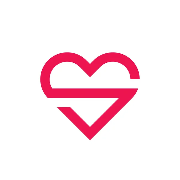Initial Letter Heart Logo Combination Alphabet Love Logo Icon Design —  Vetores de Stock