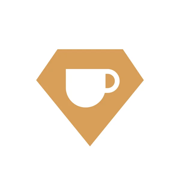 Шаблон Логотипа Логотипом Diamond Cofee Чашка Кофе Комбинация Логотипа Алмазной — стоковый вектор