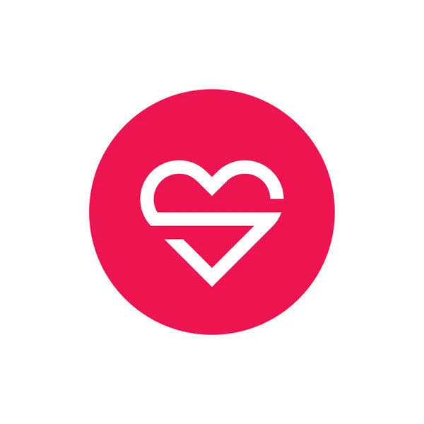 Letter Heart Logo Icon Design Template Elements Abstract Love Logo —  Vetores de Stock