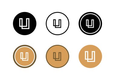 Letter U logo icon design elements, Alphabet U monogram logo set - Vector