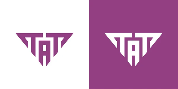 Tat Letter Logo Template Triangle Shape Typography Geometric Monogram Logo — Vetor de Stock