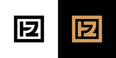 HZ logo monogram, geometric HZ logo design vector template