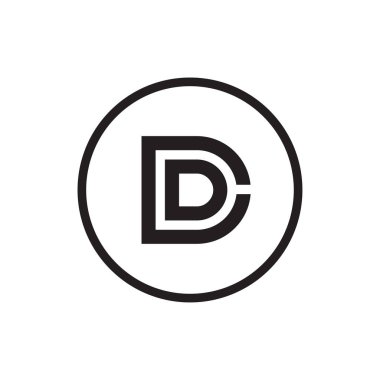 Initial letter DC or CD circle logo, simple monogram logo vector