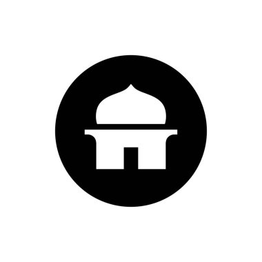 Simple mosque logo icon design, black and white color