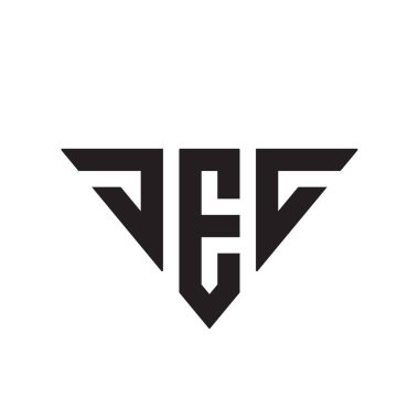 Letter DEC logo design triangle style, stock vector illustration isolated on white background