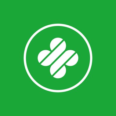 Abstract four clover leaf logo icon for apps or websites