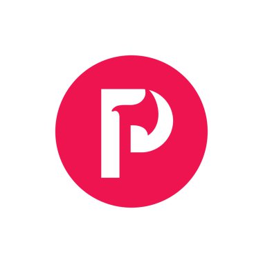 P harfi baltası logo tasarımı vektör illüstrasyonu