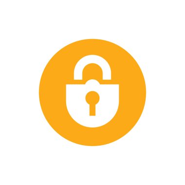 Asma kilit logosu tasarımı, koruma kilidi logosu, güvenlik simgesi vektörü