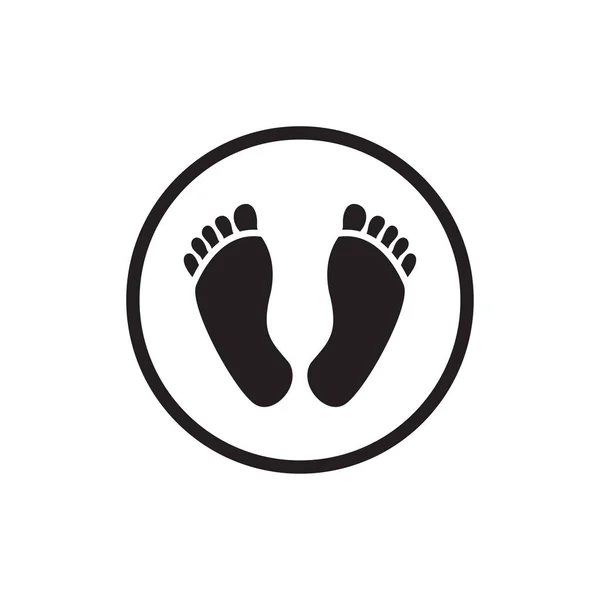 Human Foot Logo Foot Print Icon Vector Template — Stock Vector