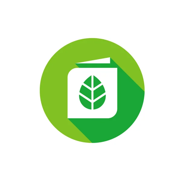 Vector Logo Hoja Libro Icono Logo Libro Naturaleza Icono Libro — Vector de stock