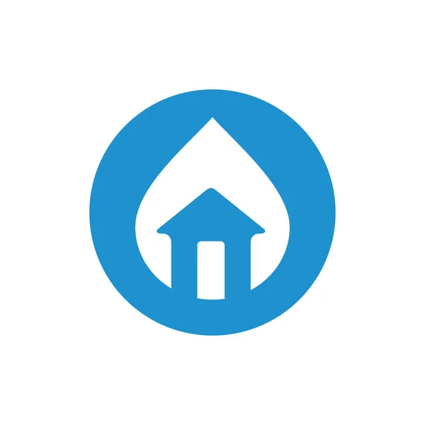 Vatten Hus Logotyp Ikon Design Mall Vektor — Stock vektor