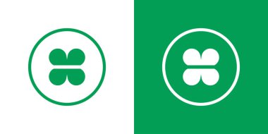 Basit yonca yaprağı logosu tasarım şablonu ögeleri vektörü