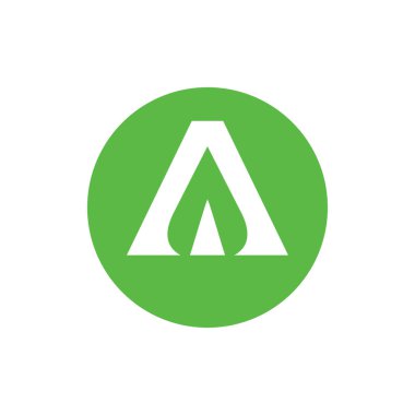 Harf A Logo tasarım şablonu vektör yaprak