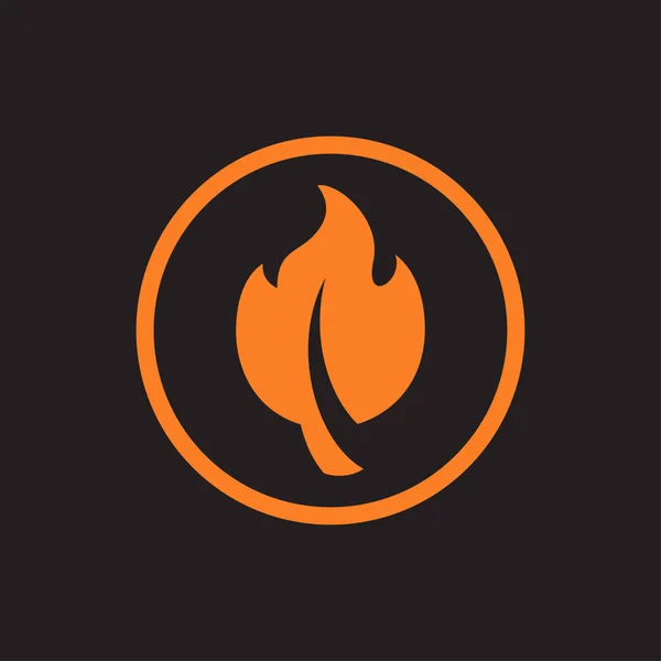 Oheň Plamen List Logo Vektor Umění Oheň List Logo Ikona — Stockový vektor