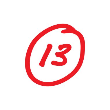 13 puan test puanı, 13 puan not notu, vektör illüstrasyonu