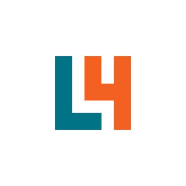 Minimalist harf L4 logosu. Logo L4 vektörü
