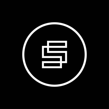 S harfi logo tasarım vektör şablonu, satır sanat tarzı logo simgesi