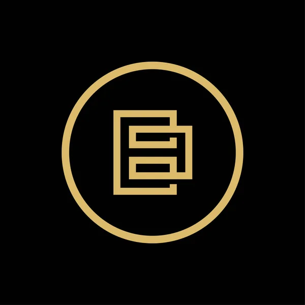 Buchstabe Logo Design Vorlage Goldfarbe Auf Schwarzem Hintergrund — Stockvektor