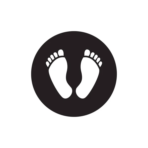 Foot Palm Logo Design Template Vektor Zwei Fußabdrucksymbole — Stockvektor