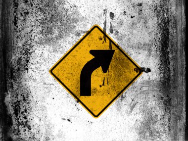 Her tarafı pis pis lekeler ile gemide boyalı yol işaret açmak