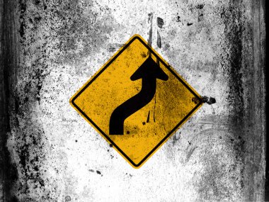 Her tarafı pis pis lekeler ile gemide boyalı yol işaret açmak