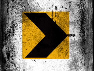 Her tarafı pis pis lekeler ile gemide boyalı yol işaret açmak