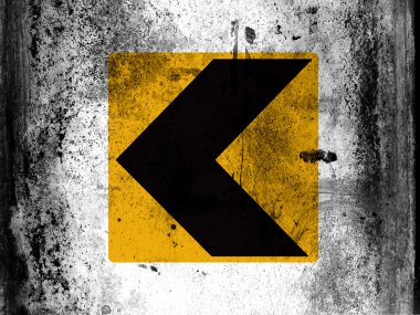 Her tarafı pis pis lekeler ile gemide boyalı yol işaret açmak