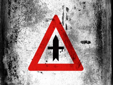 Her tarafı pis pis lekeler ile gemide Kavşağı yol işaret boyalı