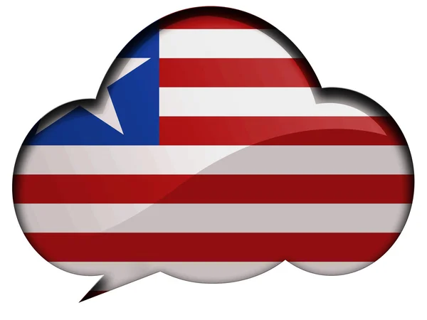 Liberia flag painted on speaking or thinking bubble — Stock Photo, Image