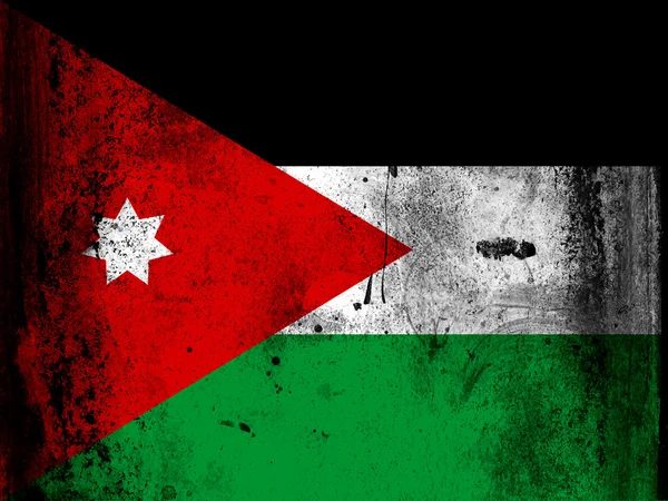 De Jordaanse vlag — Stockfoto