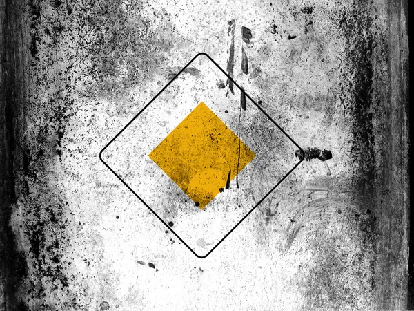 Her tarafı pis pis lekeler ile gemide boyalı ana yol işareti