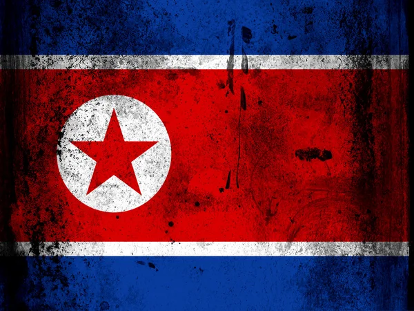 De vlag van Noord-korea — Stockfoto