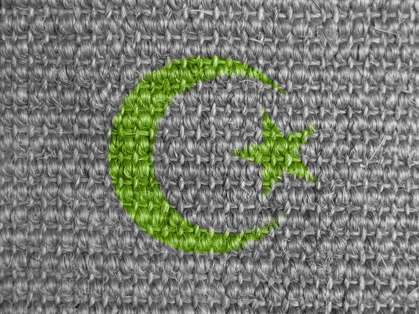 Islam symbol painted on grey fabric — Stock Photo, Image