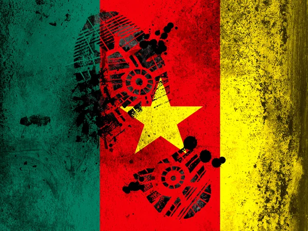 Kamerunský vlajka — Stock fotografie