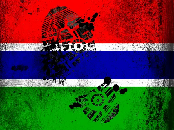 Die Gambia-Flagge — Stockfoto