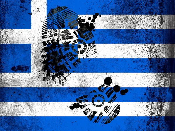 Die griechische Flagge — Stockfoto