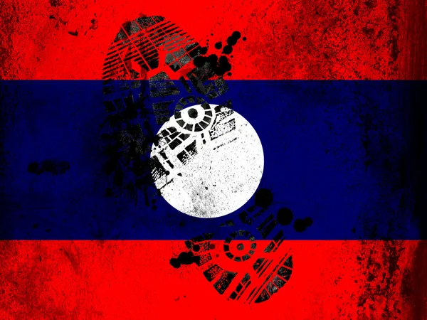 De Laotiaanse vlag — Stockfoto