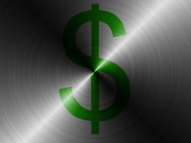 dolar işareti fırçalanmış metal boyalı