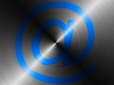 e-posta işareti fırçalanmış metal boyalı